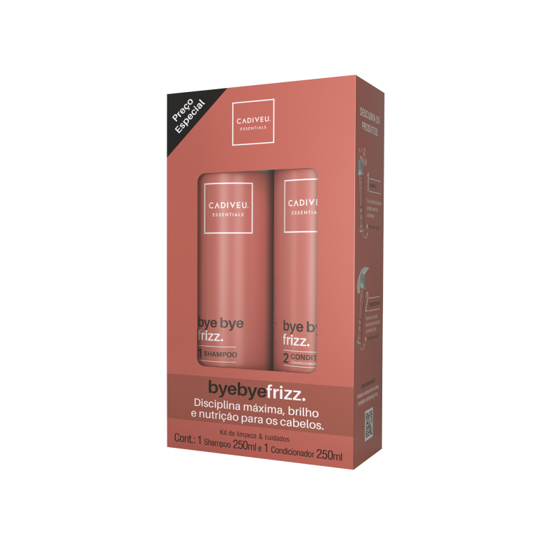KIT CADIVEU ESSENTIALS BYE BYE FRIZZ ANTI-FRIZZ EXPORTAÇÃO (2 PRODUTOS)