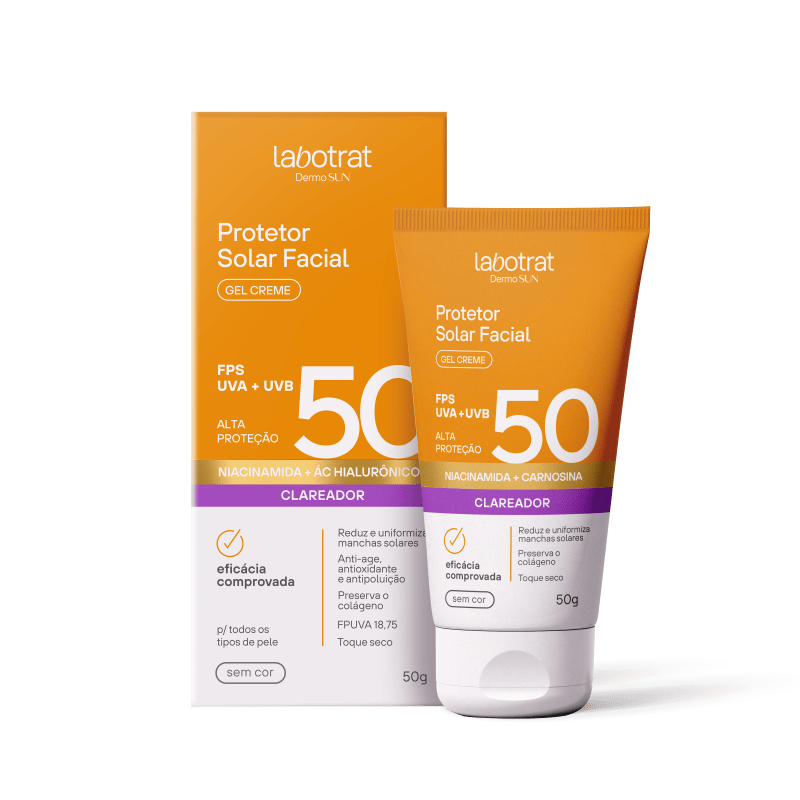 Protetor Facial Gel Creme Incolor FPS 50 Dermo Sun 50g Labotrat