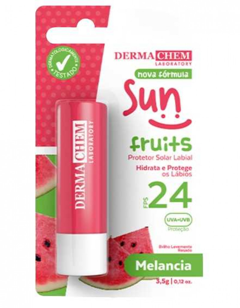 DERMACHEM PROTETOR LABIAL FPS 24 MELANCIA 5g