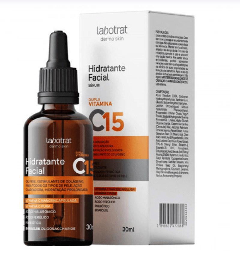 HIDRATANTE FACIAL DUPLA VITAMINA C15 DERMO SKIN 30ML LABOTRAT