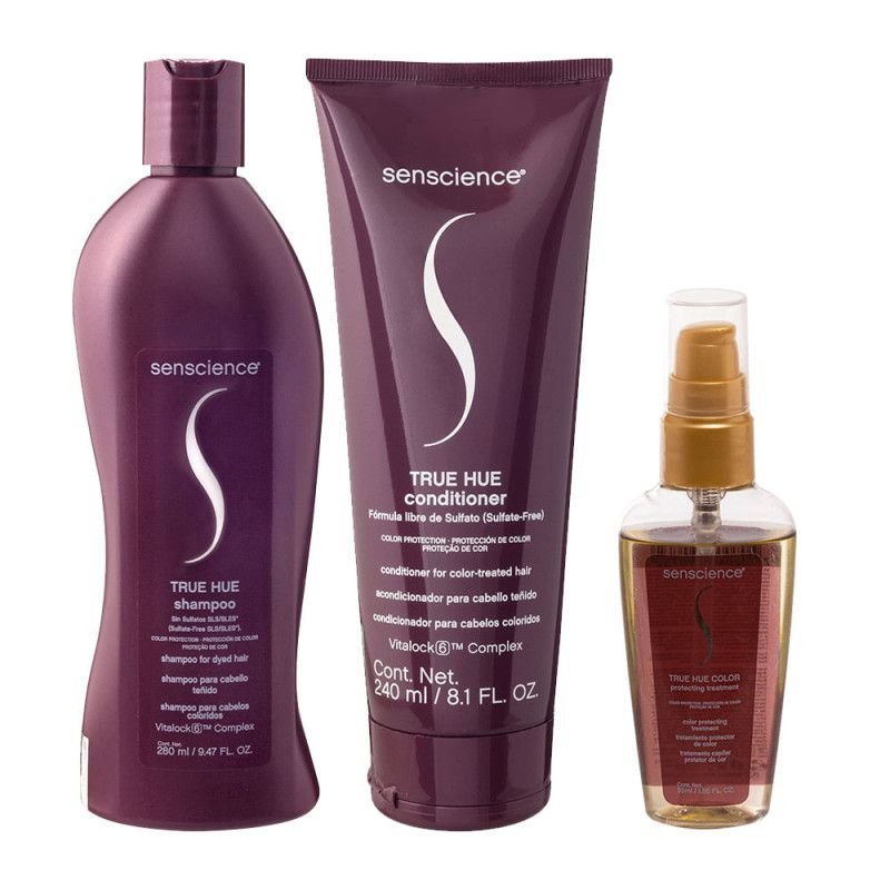 SENSCIENCE  KIT TRUE HUE SHAMPOO + CONDICIONADOR + COLOR TREATMENT 