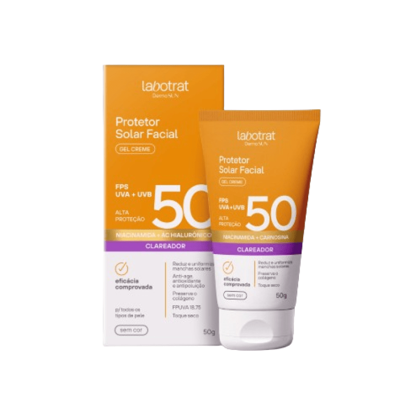 Protetor Facial Gel Creme Incolor FPS 50 Dermo Sun 50g Labotrat