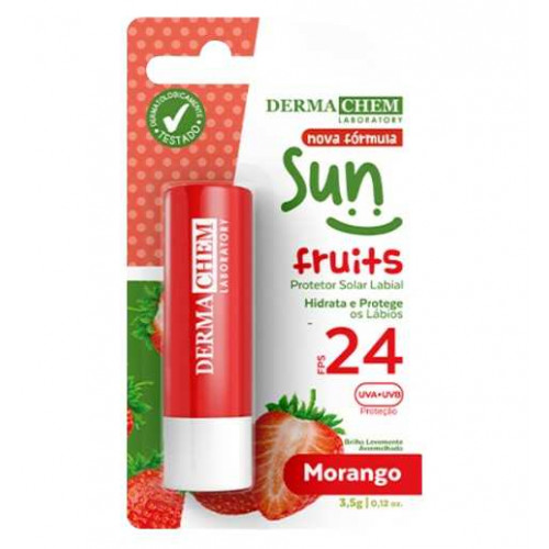 DERMACHEM PROTETOR LABIAL FPS 24 MORANGO 5g