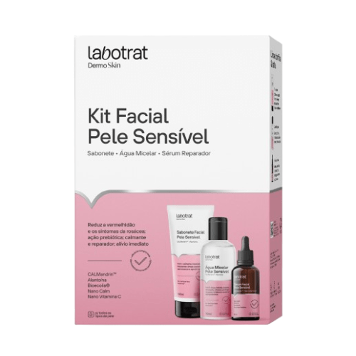 KIT FACIAL PELE SENSÍVEL DERMO SKIN C/ 3 ITENS